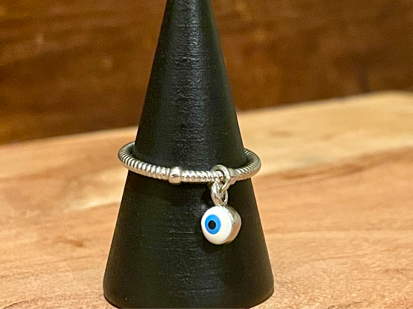 Evil Eye Charm Ring-Size 7