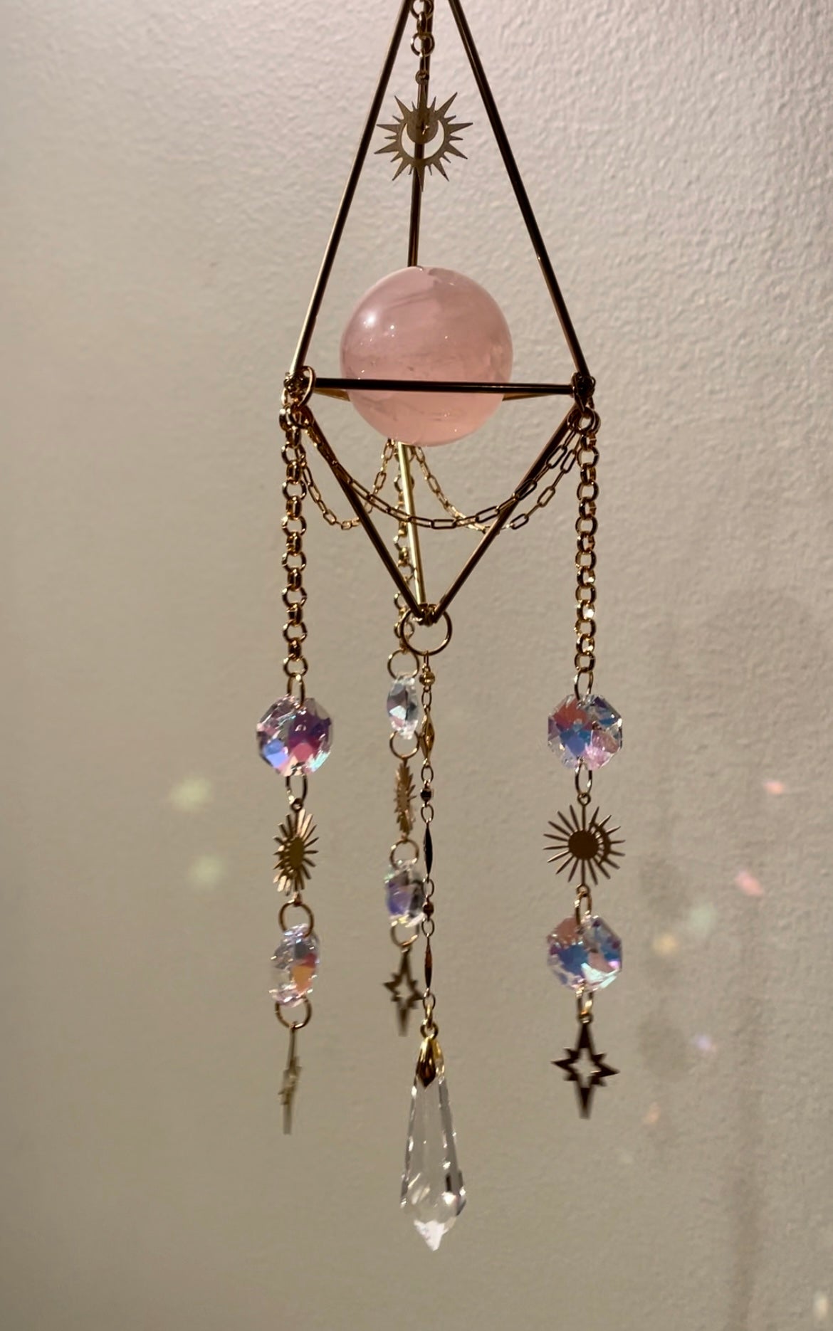 Rose Quartz Sphere Sun Catcher