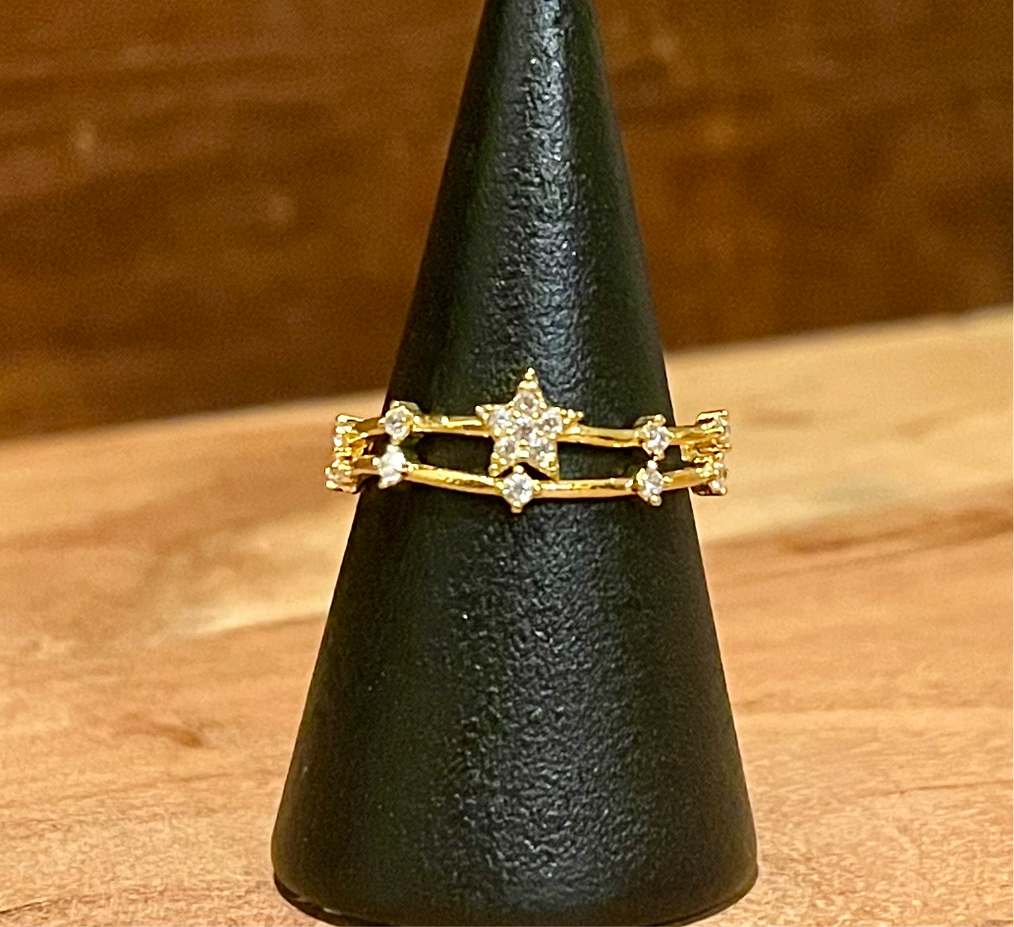 Gold Micro Pave Star - Adjustable