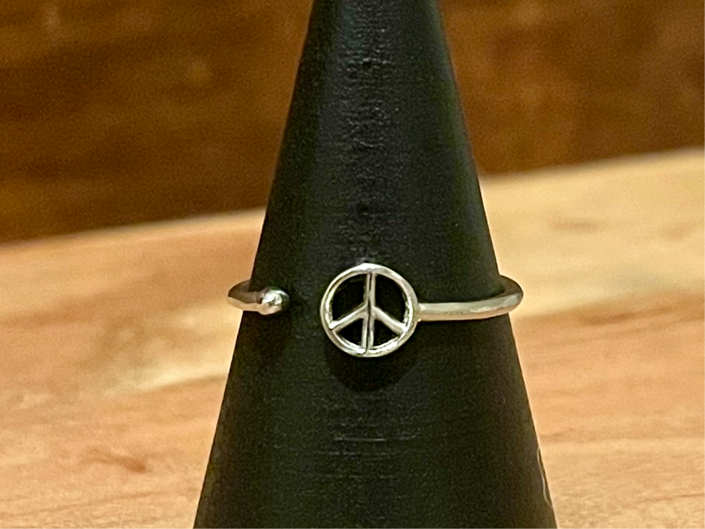 Silver Peace Open Ring-Adjustable