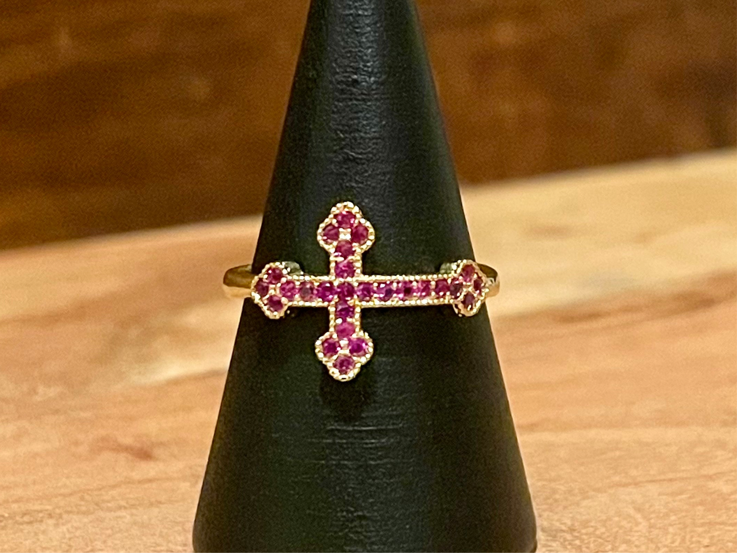 Ruby Cross Ring-Size 7