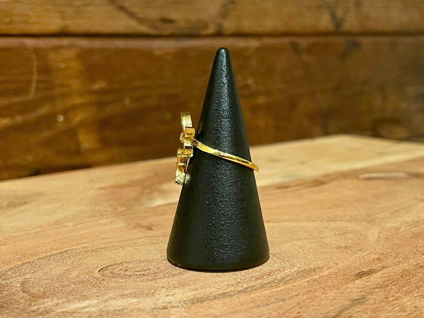 Gold Micro Pave Butterfly Ring-Adjustable