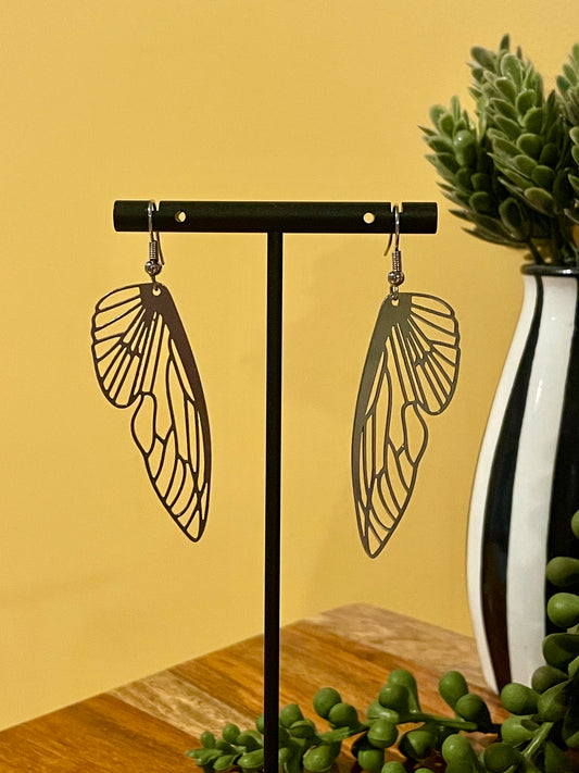 Silver Butterfly Wings Earrings