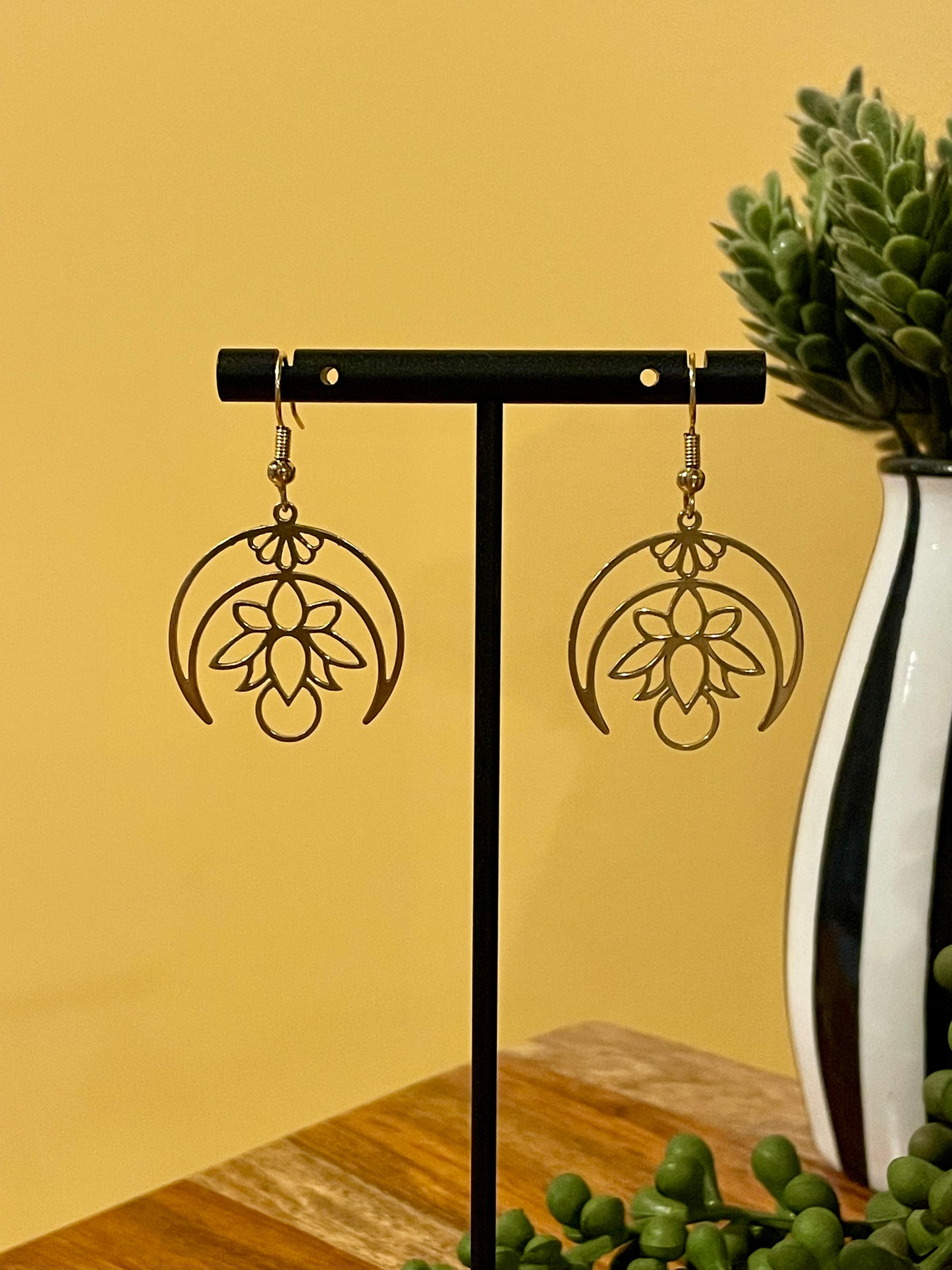 Moon Lotus Earrings